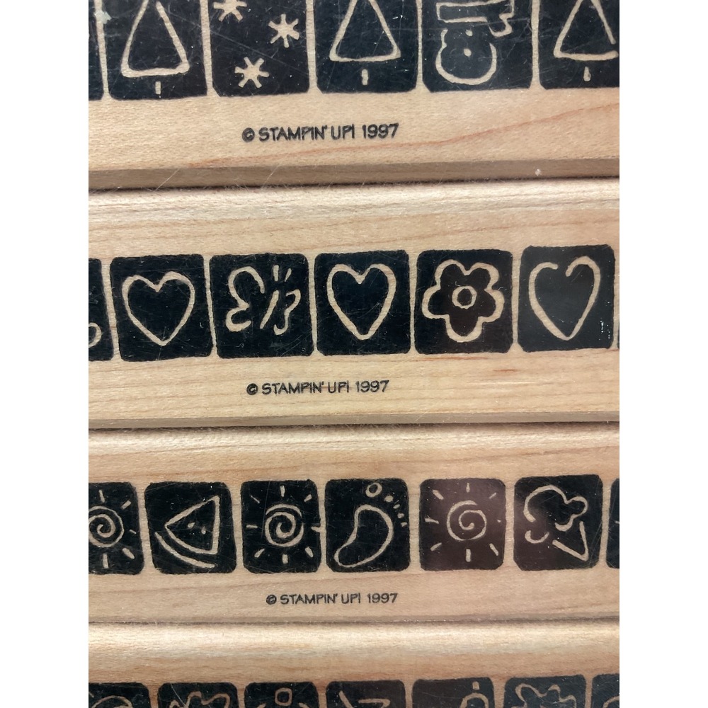 Stampin' Up! Mini Seasonal Borders Wood Rubber Stamp Set for‎ Card Making Crafts